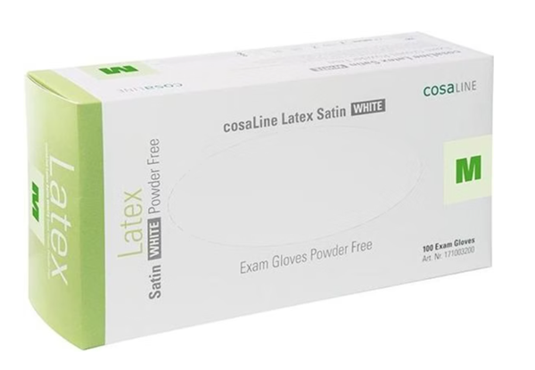 3630 – 3633 Gant à usage unique cosaLine Satin en latex non poudré, blanc